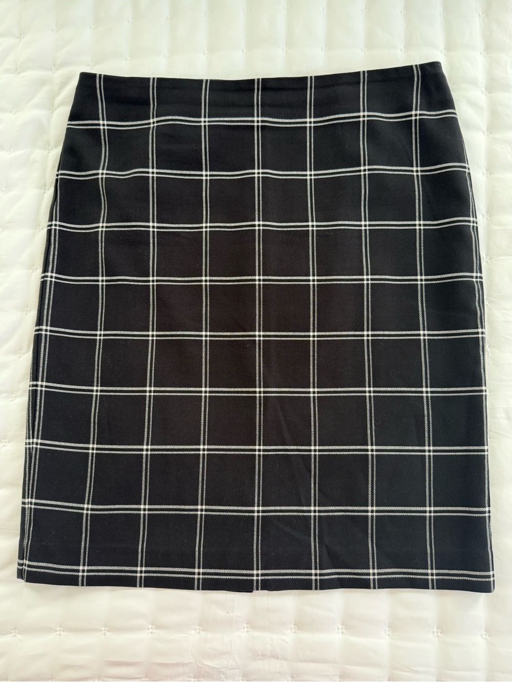 Ann Taylor Factory Black Windowpane Plaid Pencil Skirt Size 10 - Like New